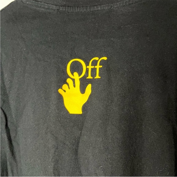 OFF-WHITE Long Sleeve Graphic Tee Black 100% Authenticated - Picture 5 of 12